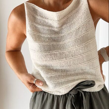 Leela Top od Caidree wzór na druty z włóczką Suave