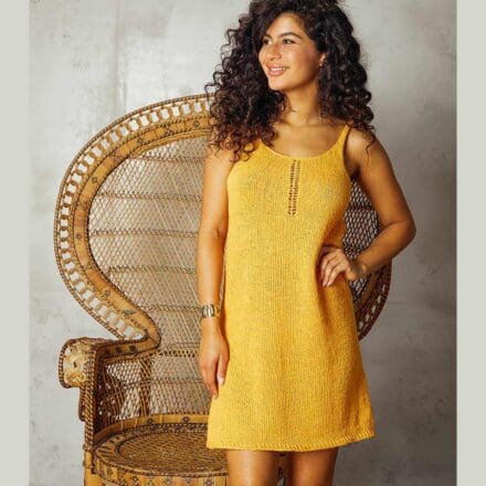 Sukienka INARA wzór z włóczką