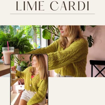 Lime Cardi wzór z włóczką