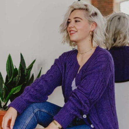 Kardigan YOLDA wzór z włóczką