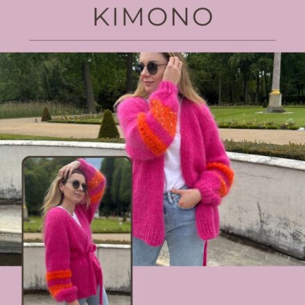 Kimono wzór na druty z włóczką Ombelle Fonty