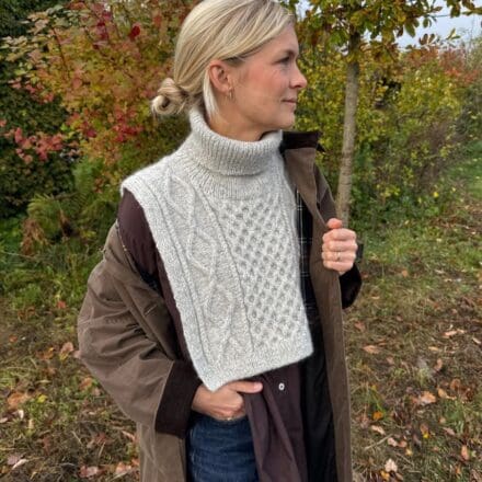 Dagmar Neck wzór na druty na komin w strukturalny wzór